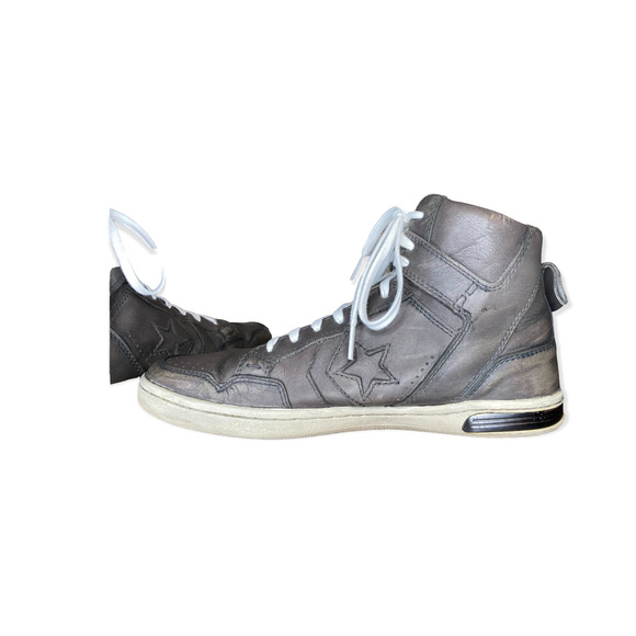John Varvatos x Converse Distressed Leather Mid Weapon High Top Sneakers - Picture 3 of 16